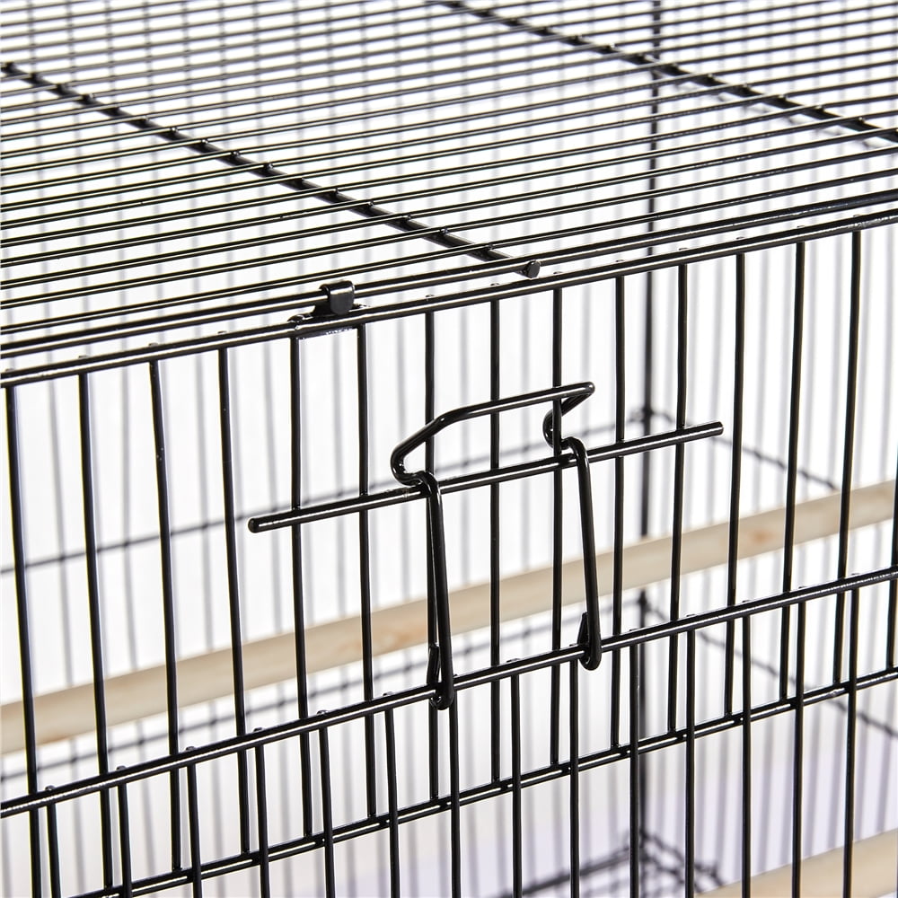 Yaheetech 30.5 inch Rectangle Breeding Flight Parakeet Bird Cage with Slide-Out Tray for Finches Budgies Cockatiels, Black