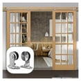 thumbnail image 2 of T-Shaped Stainless Steel Sliding Barn Door Hardware, Glass And Wood Sliding Door Hardware Kit For Double Door 4-16FT ,Long Lasting, 2 of 6