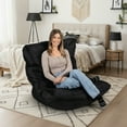 thumbnail image 6 of Big Joe Roma Adult Bean Bag Chair, Black Smartmax, Durable Polyester Nylon Blend, 3 feet, 6 of 10