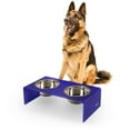 thumbnail image 6 of THE LICKER STORE Keaton 7.5" Medium/Large Modern Acrylic Rectangular Elevated Pet Feeder with 54oz 2-Stainless Steel Bowls, Purple/Chrome, DBL2001F, 6 of 7