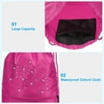 thumbnail image 3 of Uxcell Drawstring Backpack Bags Drawstring Gym Bag with Zip Pocket for Women Men Rose Red, 3 of 5