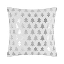 JWH Christmas Trees Pillow Covers Silver Foil Print Decorative Throw Pillow Cover Pine Trees Accent Pillow Case Velvet Pillowcase Winter Holiday Cushion Cover for Room Decor 18x18 inch