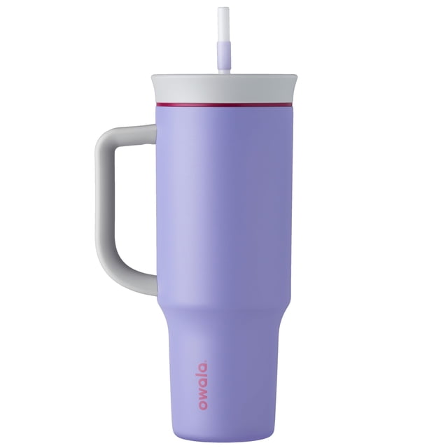 Vaso de viaje Owala de acero inoxidable, 1,2 L, morado claro, 40 oz