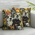 thumbnail image 3 of MDO  Dogs and Cats on Yellow Background One Throw Pillow with Cover for Couch Bed Sofa, 18 x 18 Decorative Pillows w/Case, 3 of 5