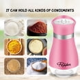 thumbnail image 6 of Astarin Salt and Pepper Shakers with Stainless Steel Lid and Refillable Glass Bottle for Kitchen Dining Cooking BBQ, Set of 2, Pink, 6 of 7