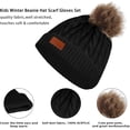 thumbnail image 4 of GRNSHTS Kids Hat Scarf Gloves Set, 3PCS Kids Winter Beanie Hat Scarf Gloves Set with Knit Thick Warm Fleece Lined for 1-6 Years Old (Black), 4 of 14