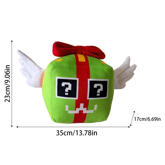 Festive Lucky Block Plush Doll - 9 Inch Soft Stuffed Toy Pillow, Cartoon Character Plushie with Premium Plush Fabric & PP Cotton Fill
