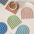 thumbnail image 6 of Wuffmeow Rainbow Shape Silicone Heat insulation Pad Tableware Placement Stackable Cup Mat Coasters, 6 of 12