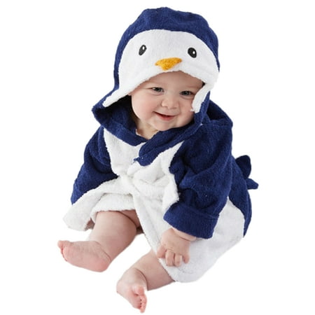 

AMILIEe 0-5T Kid Toddler Animal Pattern Fleece Hooded Bathing Robe Bathrobe