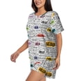 thumbnail image 2 of Bixox Women's Hello Printed Pajama Set 2 Piece Lounge Set Top and Shorts Soft Pajamas, Shorts with Pockets, 2 of 7