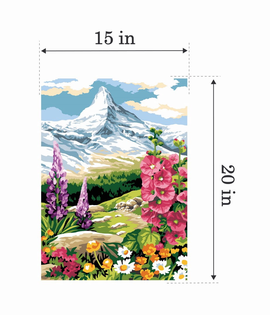 Needlepoint canvas for halfstitch without yarn Mountain Peak SE929.737 Seg De Paris Printed Tapestry Canvas