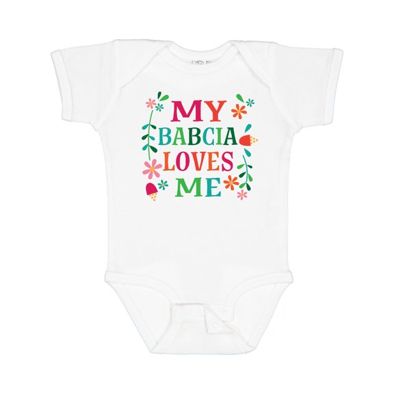 Inktastic My Babcia Loves Me Girls Baby Bodysuit