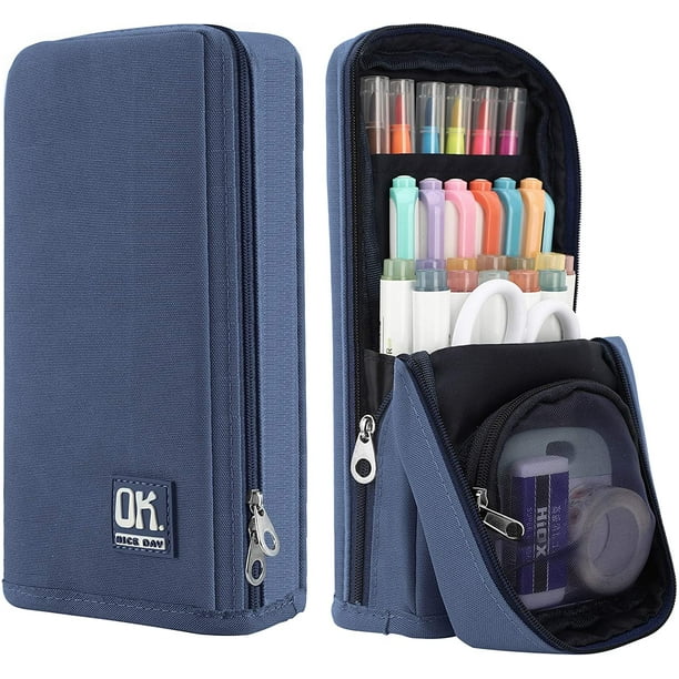 EAYY Standing Pencil Case Large Capacity Pen Bag Multi Layer Pen