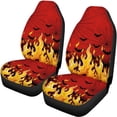 thumbnail image 5 of Uourmeti Flame Bat Web Front Seat Cover 3 PCS Car Seat Covers Softy Full Set Suitable for Trucks Cars, 5 of 10