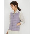 thumbnail image 5 of Wenseny Women’s Quilted Down Puffer Vest Warm Button Outerwear Padded Coat Purple L, 5 of 8