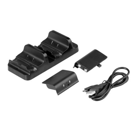 Linear Battery Charger Controller AngelCity Xbox One Dual Charging Dock Stands Controller Charger With 2 Rechargeable Batteries ()