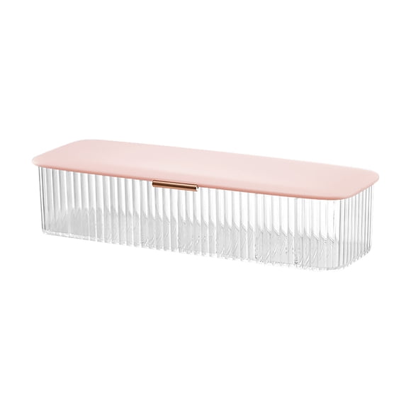 Naiovety Caja de almacenamiento de cables, contenedor de línea de datos transparente de plástico ABS, organizador de artículos de escritorio Almacenamiento y organización del hogar Rosado
