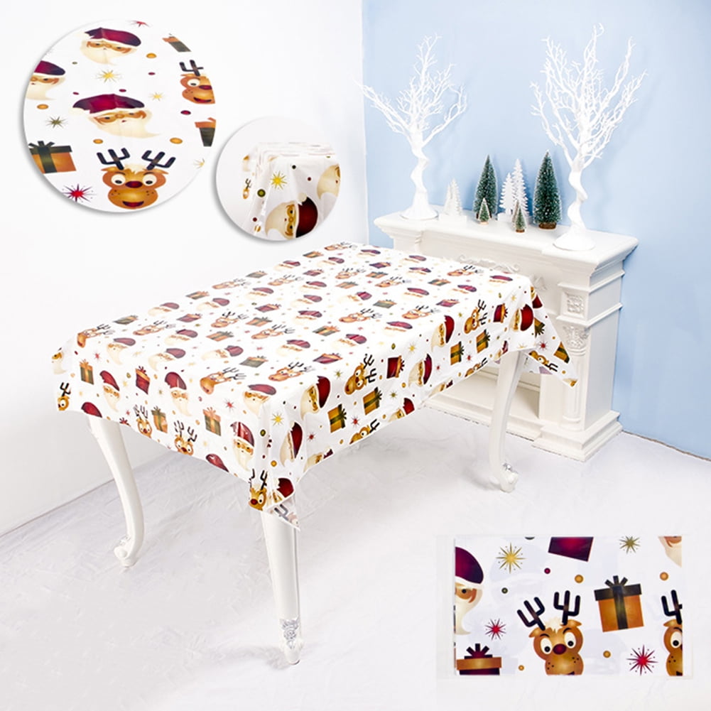 Disposable Christmas Printing Tablecloth 3.6FTx5.9FT Holiday Rectangle