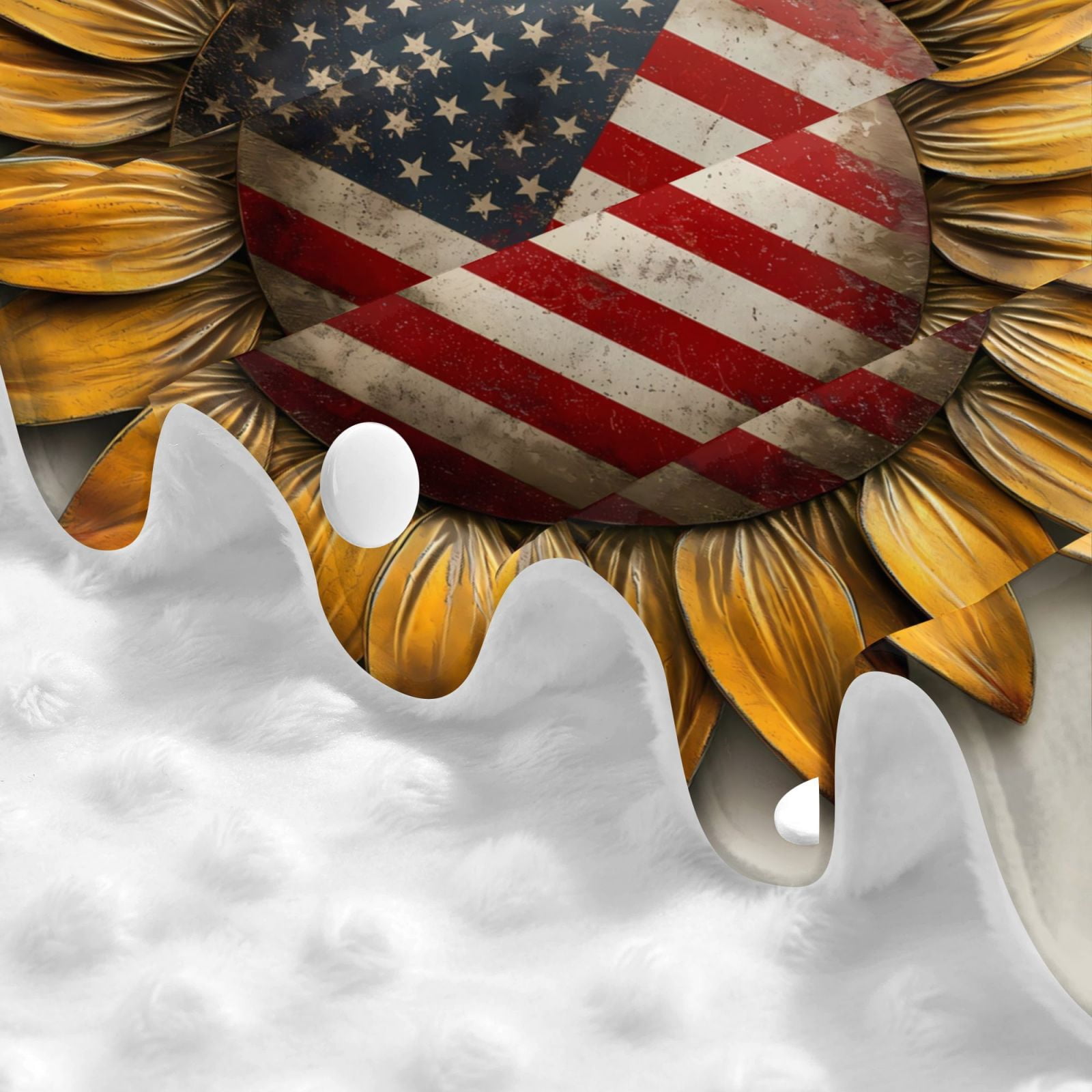 Car Seat Cover Baby - Patriotic Sunflower Flag Breathable Infant Car Seat Cover for Baby Carseat, Lightweight Comfort Baby Essentials Must Haves Newborn Stuff for Girl Boy