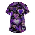 thumbnail image 5 of longantii Valentines Day Printed Scrub Tops Women V Neck Short Sleeve Plus Size Scrubs for Womens Nursing Uniforms Shirts with Pockets Purple XXXL, 5 of 5