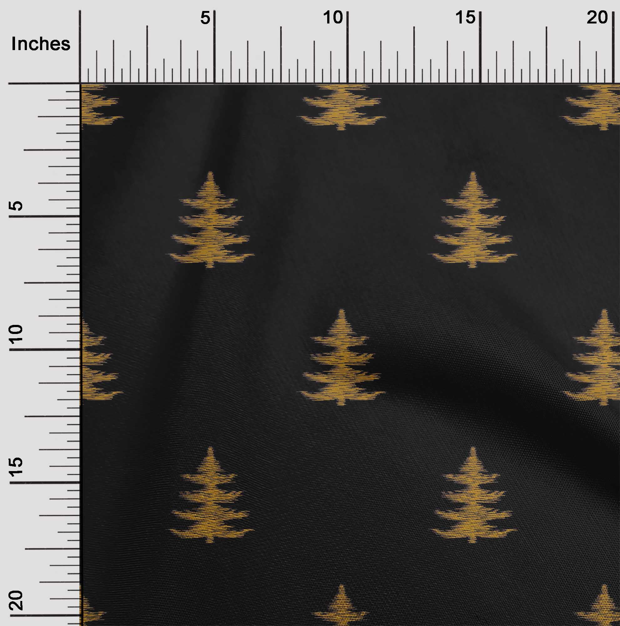 oneOone Polyester Lycra Fabric Christmas Tree Ikat Decor Fabric Printed BTY 56 Inch Wide
