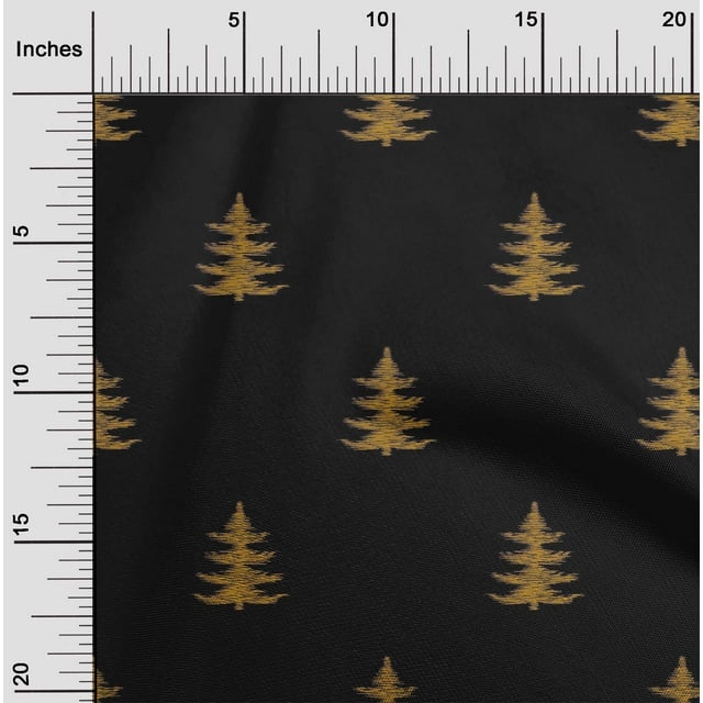 oneOone Georgette Viscose Fabric Christmas Tree Ikat Decor Fabric Printed BTY 42 Inch Wide