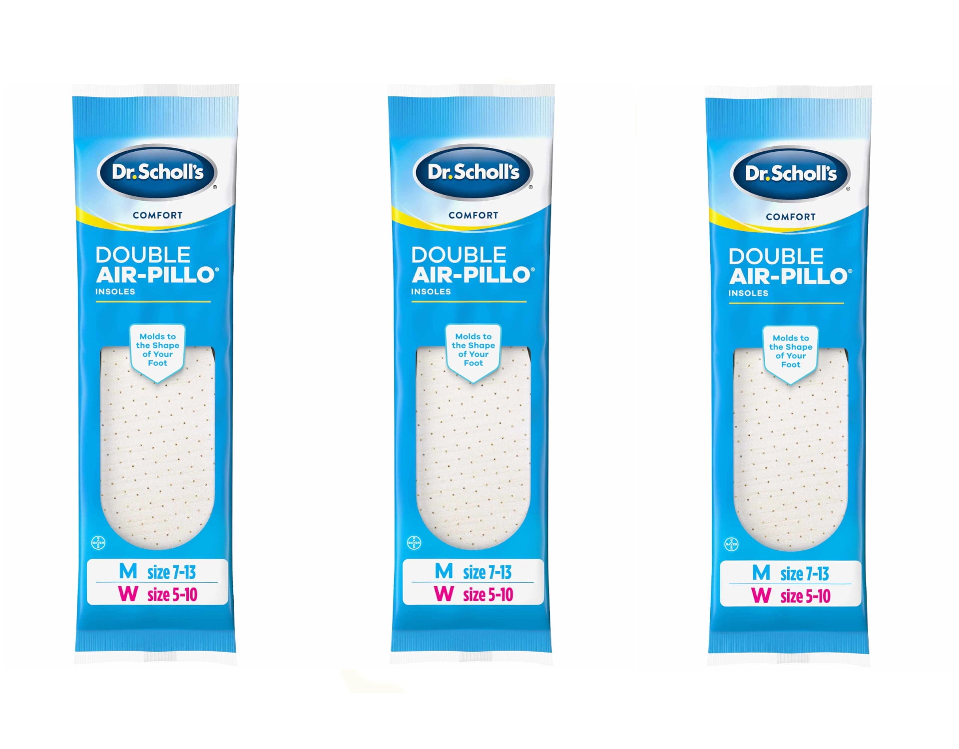 3 Pack Dr. Scholls Double Air Pillo Insoles Mens Liberia Ubuy