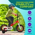 thumbnail image 4 of SereneLife Kids Bike with Training Wheels - 12" Toddlers Bicycle w/ Adjustable Seat Height, Alloy Steel Frame, Dual Brake System, Full Chain Guard, Reflector, Bell, Kickstand, For 3-4 Yrs Old (Orange), 4 of 8