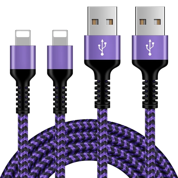 Lightning Cables,2PACK Usb a to Lightning Cable 6ft 10ft,HAOANO USB A Cable to Lightning Cables USB to Lightning Cable 6ft Fast Charger Charging Cable Cords,Purple