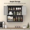 thumbnail image 6 of Kitchen Pantry Cabinet with Adjustable Shelves & 2 Doors,Metal Storage Cabinet with Locker for Kitchen,Living Room,Dining Room,Office,Black+Grey, 6 of 8