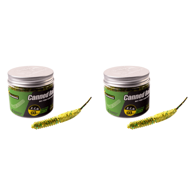 Señuelo Gusano Cola Recta 60 Uds. 60mm Suave Olor A Pez Swimbait () Verde