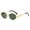 Gold-framed dark green sheet, variant on Fashionable sunglasses, metal small frame polygonal shading sunglasses