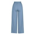 thumbnail image 4 of Delayuji Petite Sweatpants for Women Summer Leisure Fashion Lacing Solid Color Waist Waist Wide Leg Casual Pants Fleece Lined Pants Women Blue L, 4 of 4