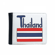 Thailand National Flag Red Blue Pattern Flip Bifold Faux Leather Wallet  Multi-Function Card Purse