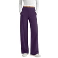 thumbnail image 2 of yeiolnoer Wide Leg Pants for Women Comfortable High Waisted Trousers with Pockets Loose Casual Pants for Yoga(Navy,Small), 2 of 7