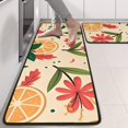 thumbnail image 2 of Kitchen Rugs Sets Of 2,Oranges Flowers Beige Pattern Anti Fatigue Kitchen Mat Rugs Non Slip Washable,Decorative Kitchen Floor Mats for Kitchen,Sink,Laundry,17"x47"+17"x47", 2 of 5