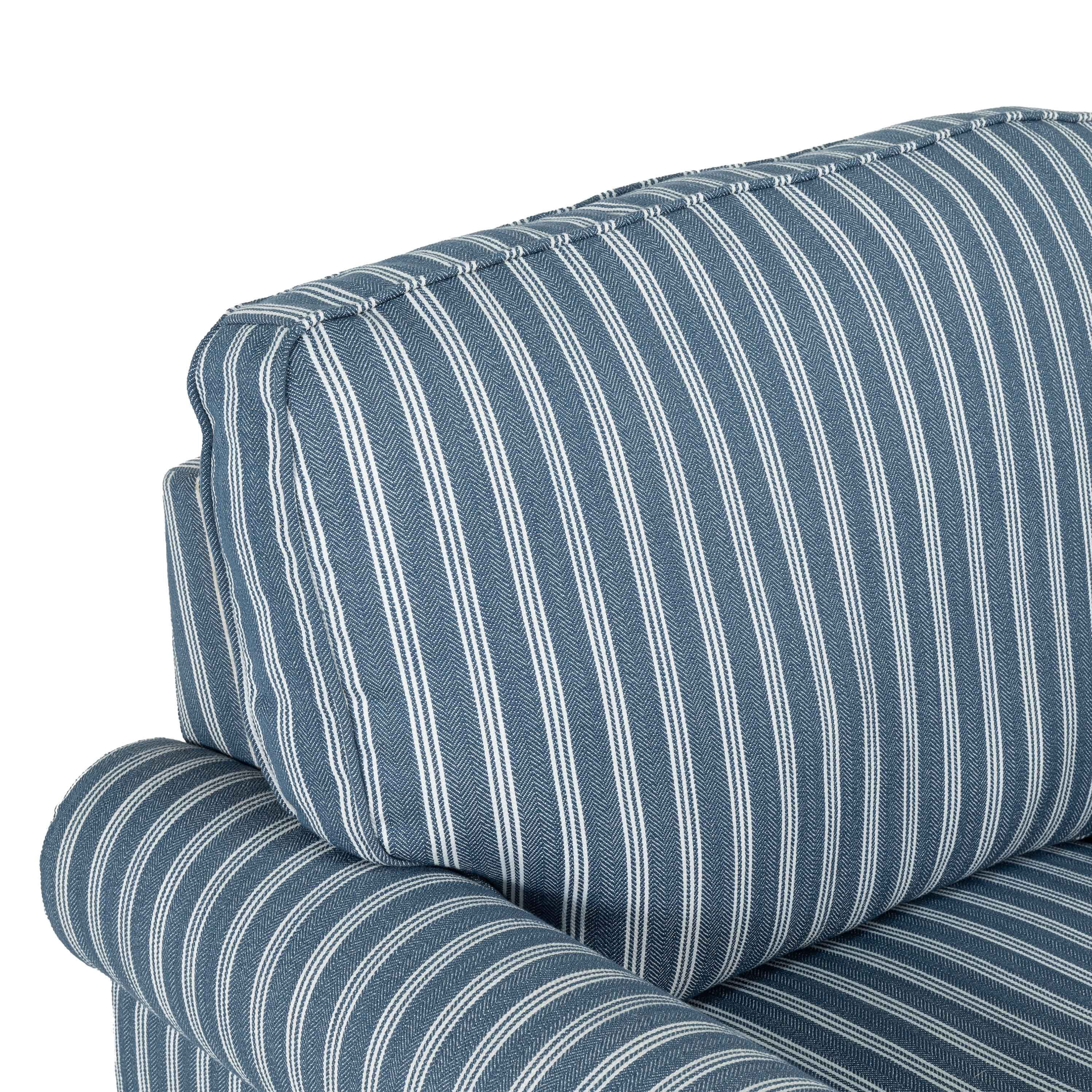 Furniture of America Cherra Modern Fabric Upholstered Skirted Swivel Accent Chair, Blue