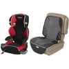 Graco AFFIX Youth Booster Seat with Latch System & Car Seat Mat Protector, Atomic