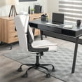 thumbnail image 3 of CELTOSS Leather Office Chair, Ergonomic White Executive Chair with Padded Flip-Up Armrests, Mid-Back PU Computer Desk Chair, White, 3 of 13