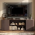 thumbnail image 5 of Hvoonc 70" Fluted TV Stand for 65-80" TVs, Faux Marble Top, Entertainment Center with Storage for Living Room, Walnut Brown, 5 of 10
