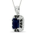 thumbnail image 3 of JewelersClub Silver Necklaces for Women –Silver Necklace for Women .925 Sterling Silver – Sapphire Necklace Centerpiece, Black & White Diamond Accents – Hypoallergenic Pendant, 3 of 4