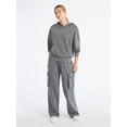thumbnail image 2 of Scoop Women’s Mineral Washed Wide Leg Cargo Sweatpants, Sizes XS-XXL, 2 of 5