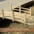 thumbnail image 4 of HOMEDIARY Fir Wood Garden Bridge, Outdoor Arc Footbridge Walkway with Double Safety Railings, Decorative Pond Bridge Landscaping w/550lbs Capacity for Backyard Farm Garden Creek Pond Decor, Natural, 4 of 8