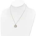 thumbnail image 3 of 14K Two-Tone Gold Two Tone Fancy Link Diamond Cut Heart in Open Circle Necklace - 18" Chain, 3 of 7