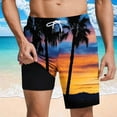 thumbnail image 3 of Men's Shorts,Men Swim Trunks with Liner,Summer Novelty Funny Print Beach Shorts with Pockets & Adjustable Drawstring Elastic Waist Short Bottoms Holiday Vacation Short S-3XL, 3 of 6