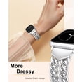 thumbnail image 3 of Wearlizer Stainless Steel Chain Watch Band Compatible with Apple Watch Bands Women Interlocking Ring Design Adjustable Bracelet for 38/40/41/42/44/45/46/49mm, 3 of 6