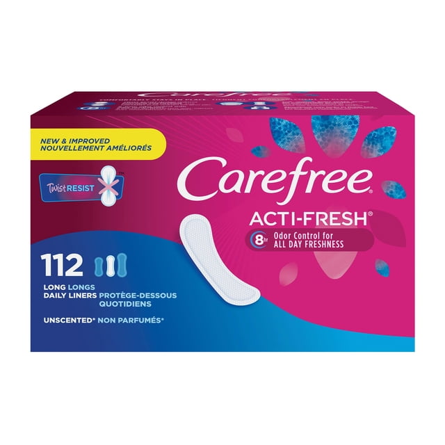 Protectores Diarios Carefree Acti-Fresh con Forma Corporal, Paquete de 112