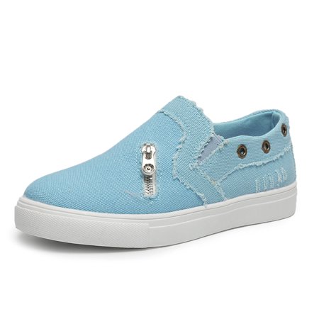 

Women‘s Canvas Zipper Decor Shoes Comfortable Low Top Sneakers Women‘s Footwear