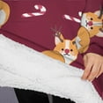 thumbnail image 3 of Oversized Wearable Blanket Hoodie,Christmas Corgi Sherpa Blanket Hoodie with Super Pockets,Super Warm Fuzzy Pullover for Women & Men, 3 of 6