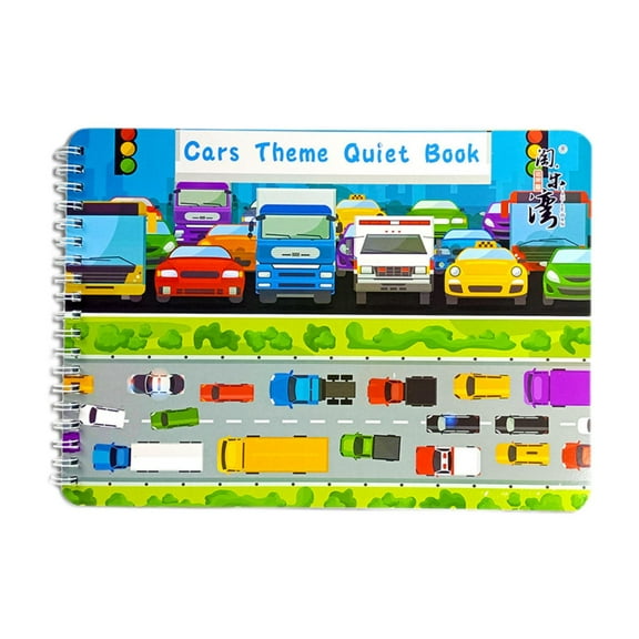 Vaveren Reusable Sticker Book Quiet Activity Book for Boys Girls Kids Birthday Gifts Car